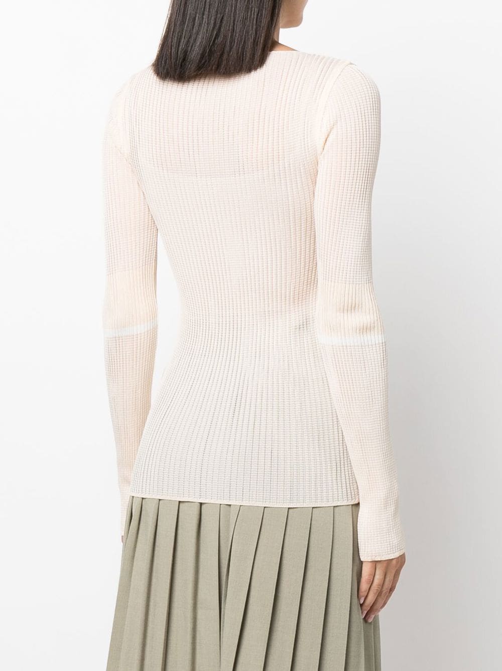 TRANSPARENT YARN BOAT-NECK KNIT