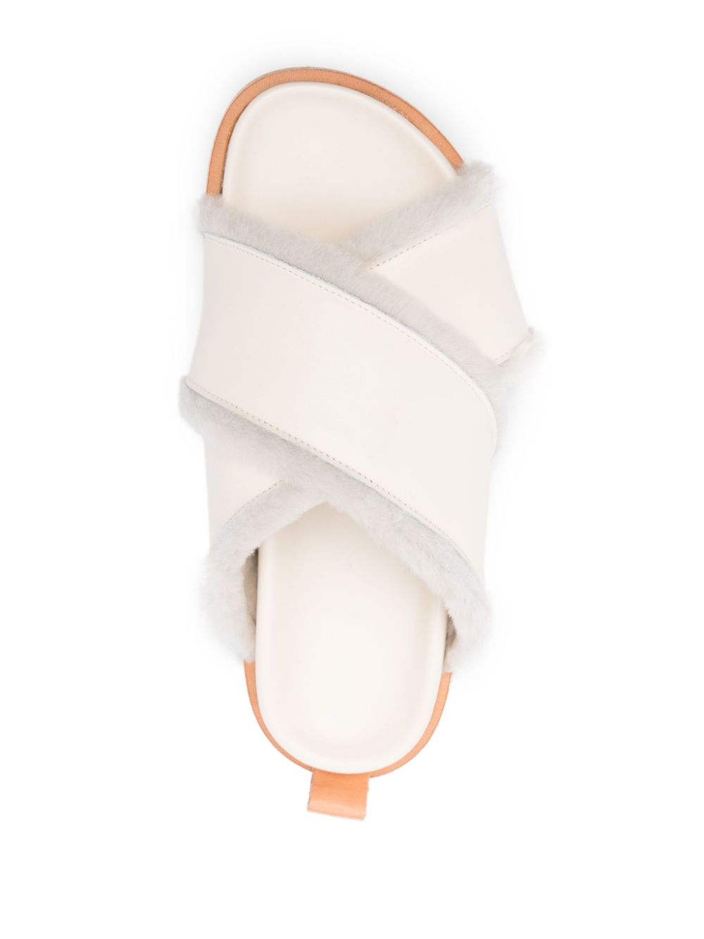 shierling and leather crossed sandals