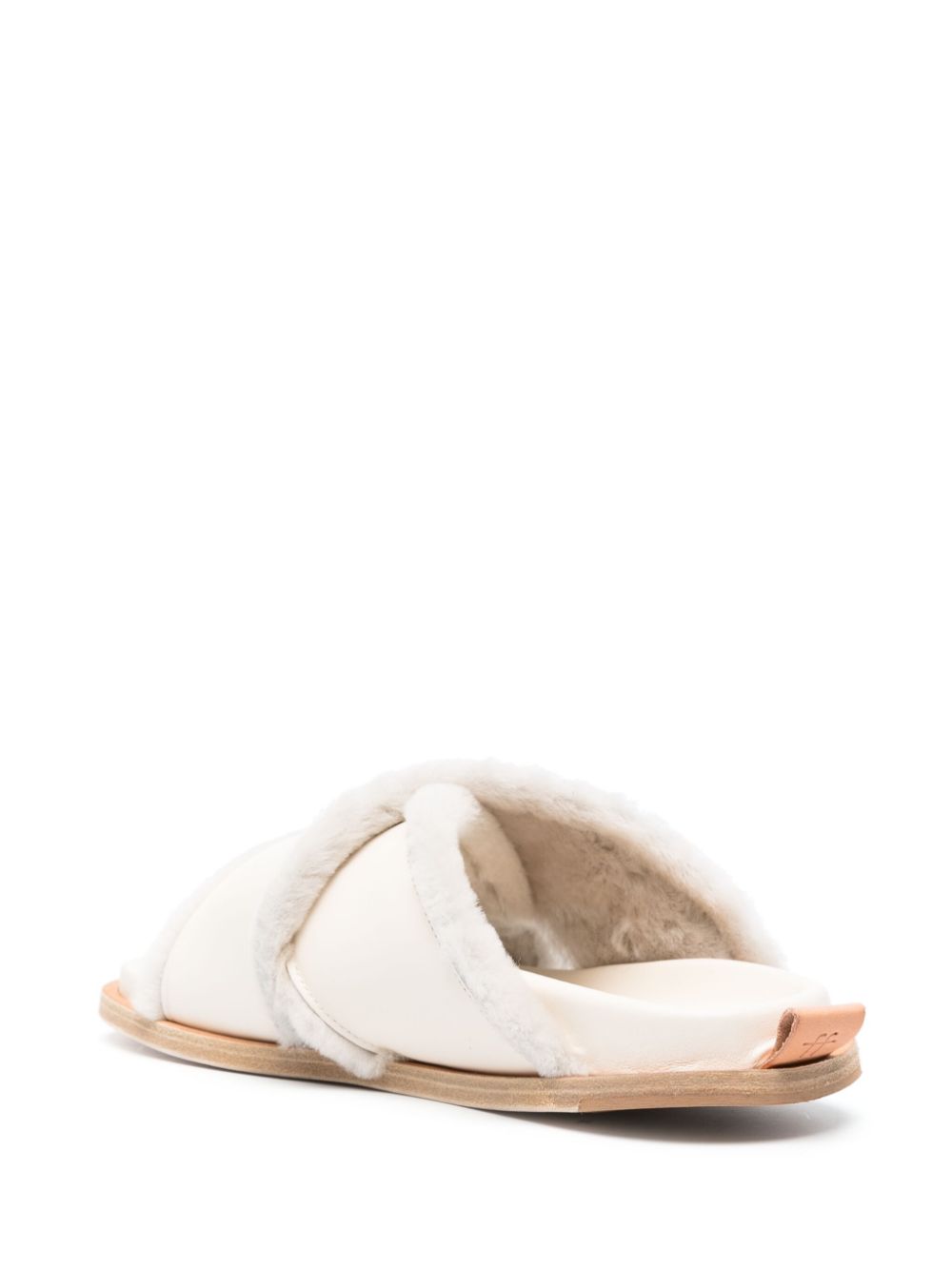 shierling and leather crossed sandals