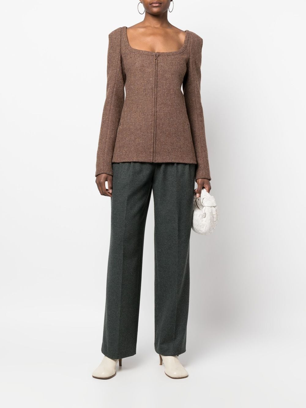 ZIPPED FRONT FITTED JACKET