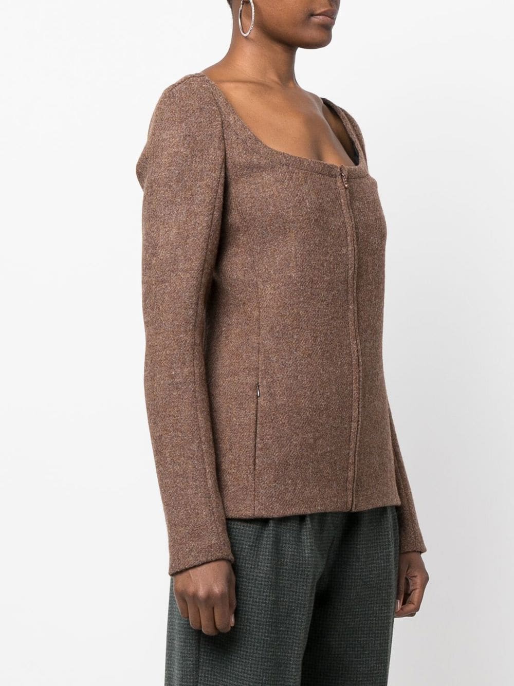 ZIPPED FRONT FITTED JACKET