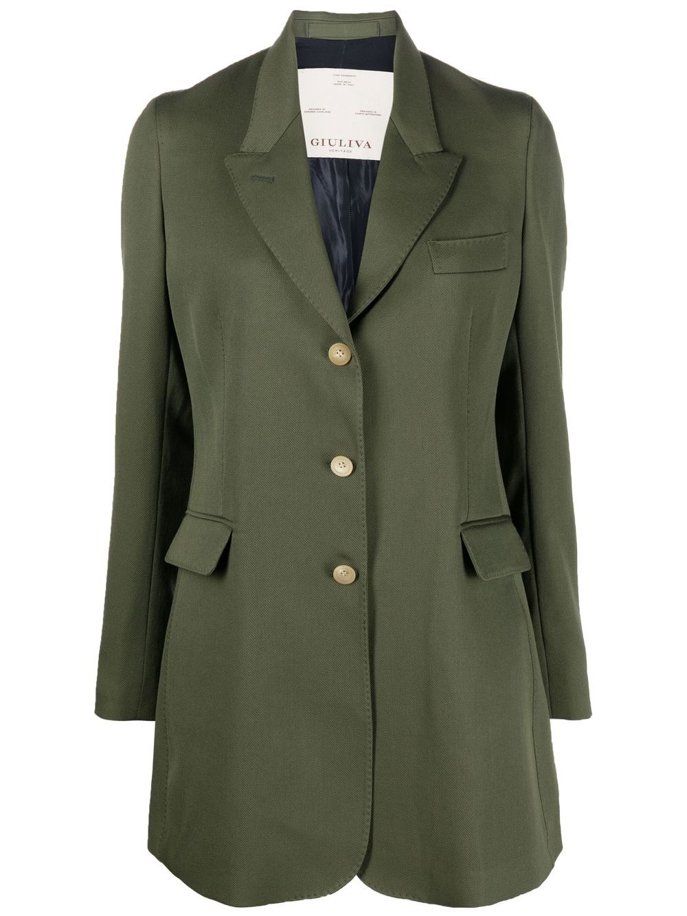 Single breasted hunting blazer with leather belt