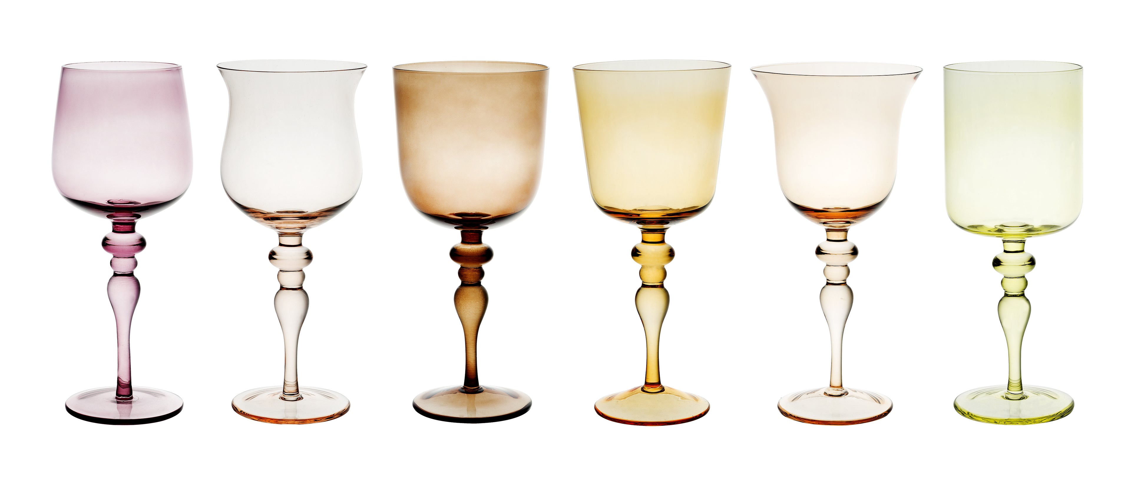 SET 6 CALICI STELO LAV NUANCE AMBRA/ROSA