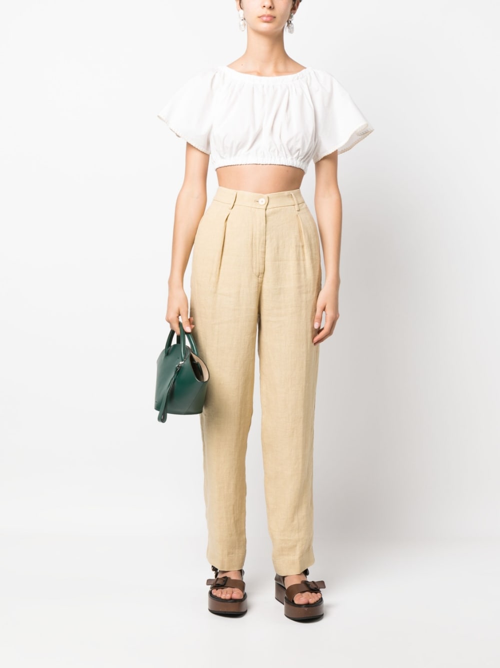 canvas high waist pants