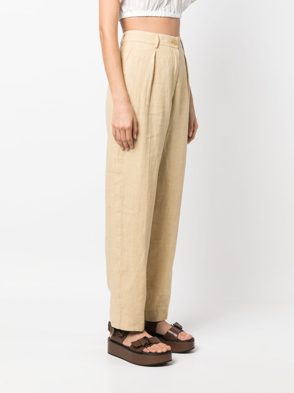 canvas high waist pants
