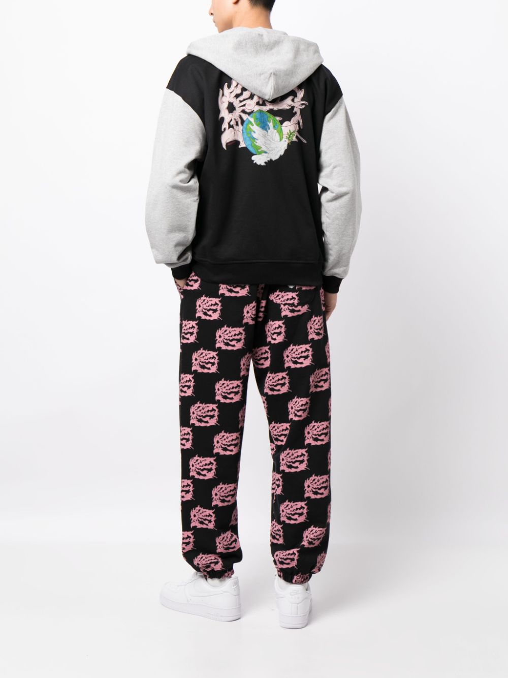DOVE PEACE ZIPPED HOODIE KNIT
