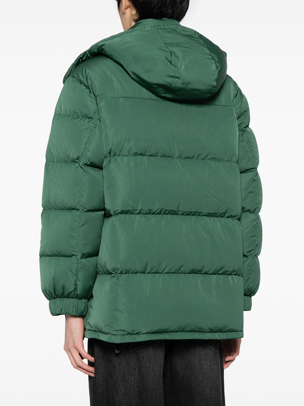 HOODED PUFFER IN NYLON WITH TONAL FOX HEAD PATCH