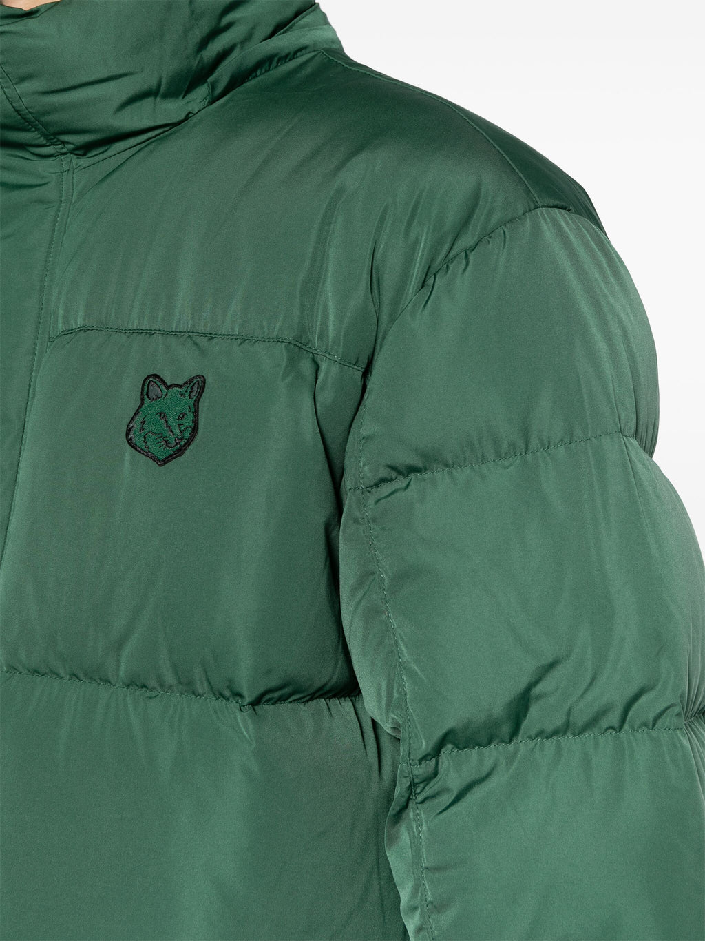 HOODED PUFFER IN NYLON WITH TONAL FOX HEAD PATCH