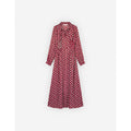 SCARF LONG DRESS IN FLORAL STRIPES PRINTED TECHNIC