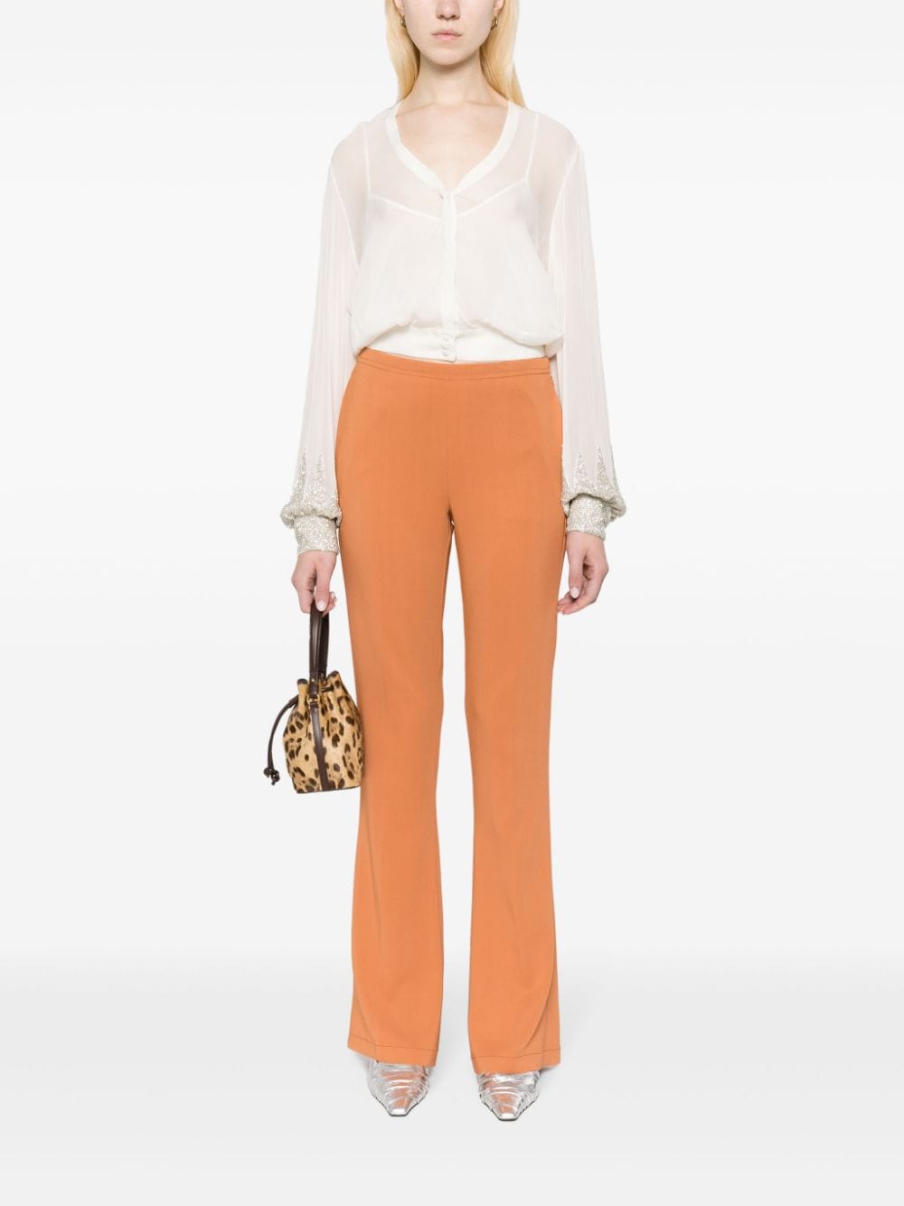 stretch cady crepe low waist pants
