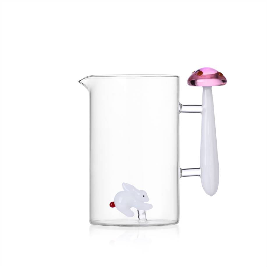 ALICE Jug White Rabbit&Pink Mushroom