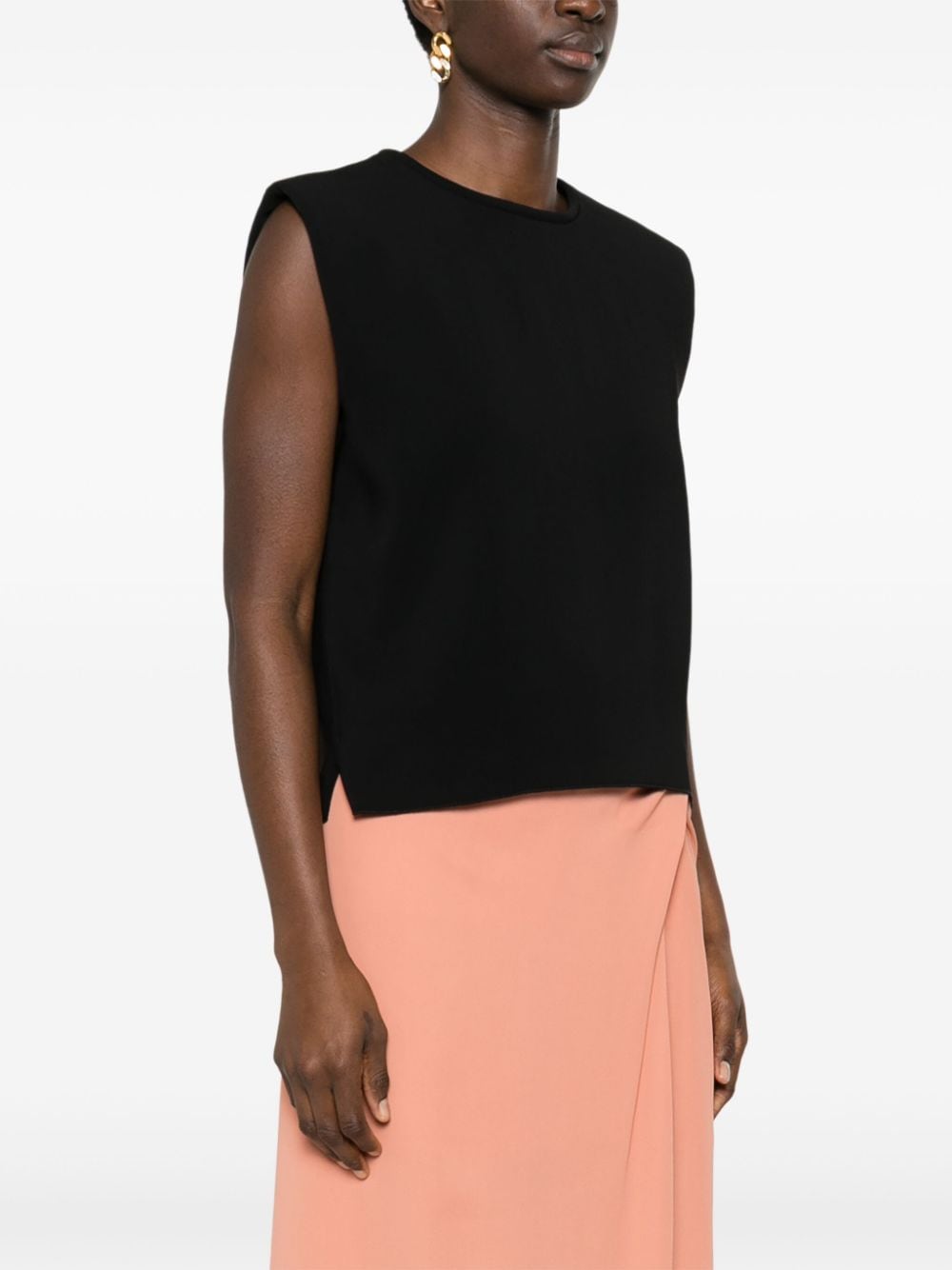 stretch crepe cady boxy top