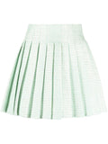 MINT BOUCLE PLEATED MINI SKIRT