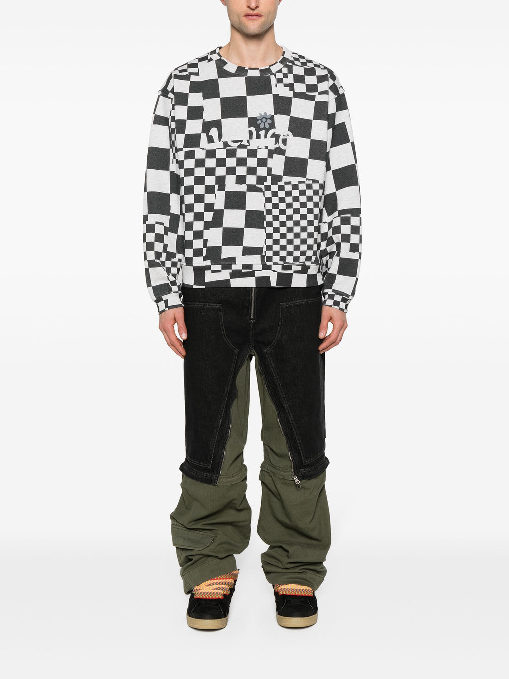 MEN VENICE CHECKER CREWNECK KNIT