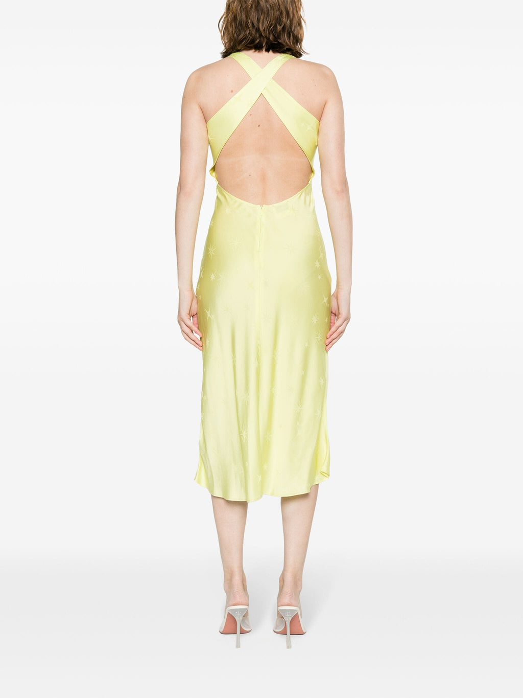 "étoile" satin jacquard dress