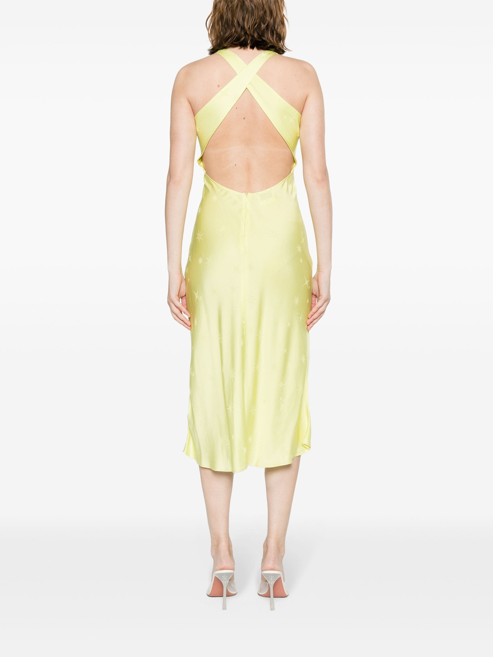 "étoile" satin jacquard dress