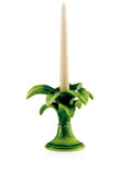 CERAMIC PALM CANDLEHOLDER - SMALL (GREEN)
