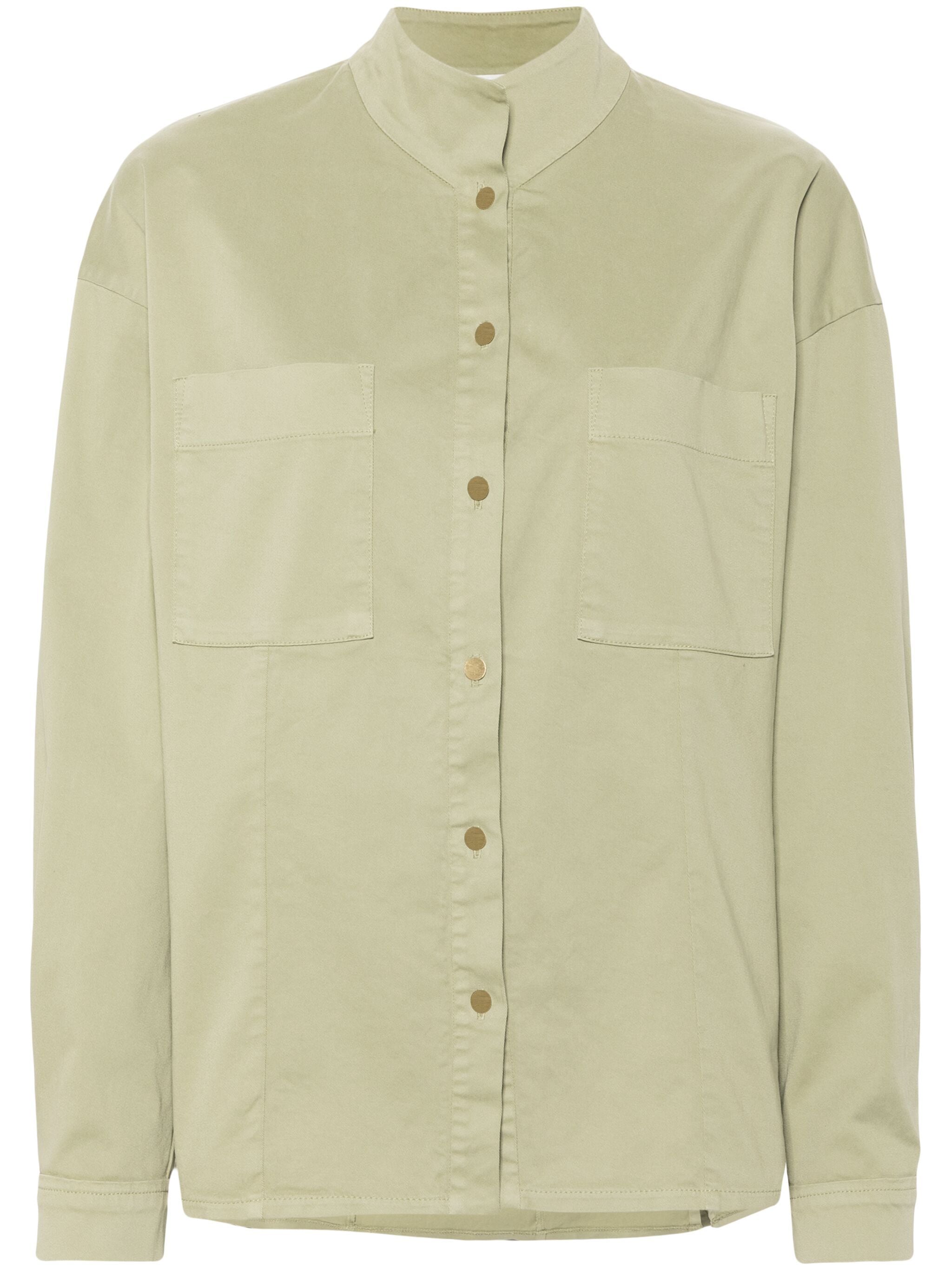 peached cotton twill collar shirt