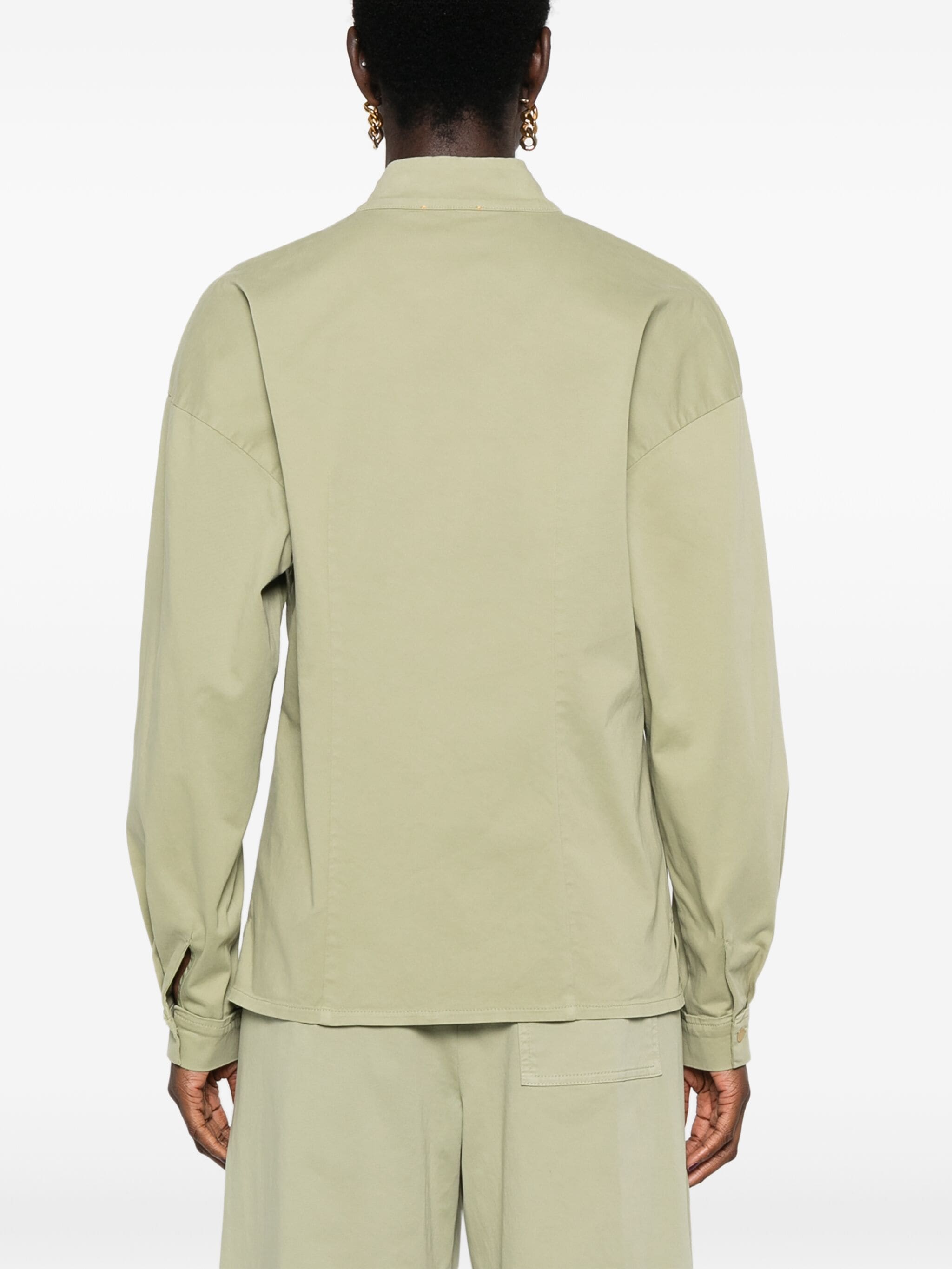 peached cotton twill collar shirt