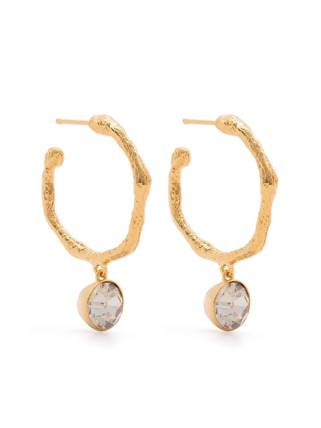 hoop erarrings with strass pendent