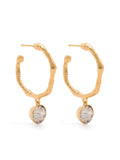 hoop erarrings with strass pendent