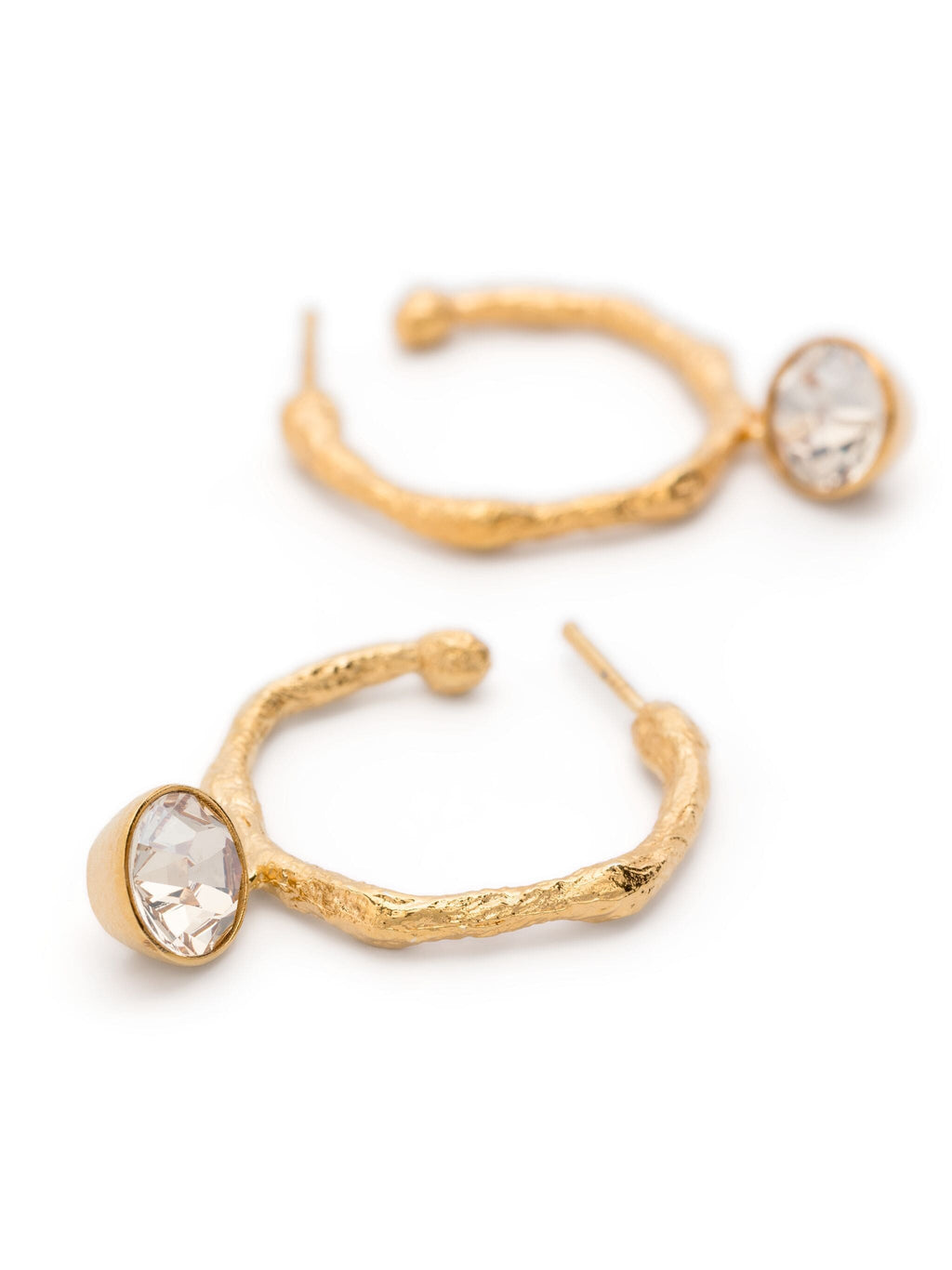 hoop erarrings with strass pendent