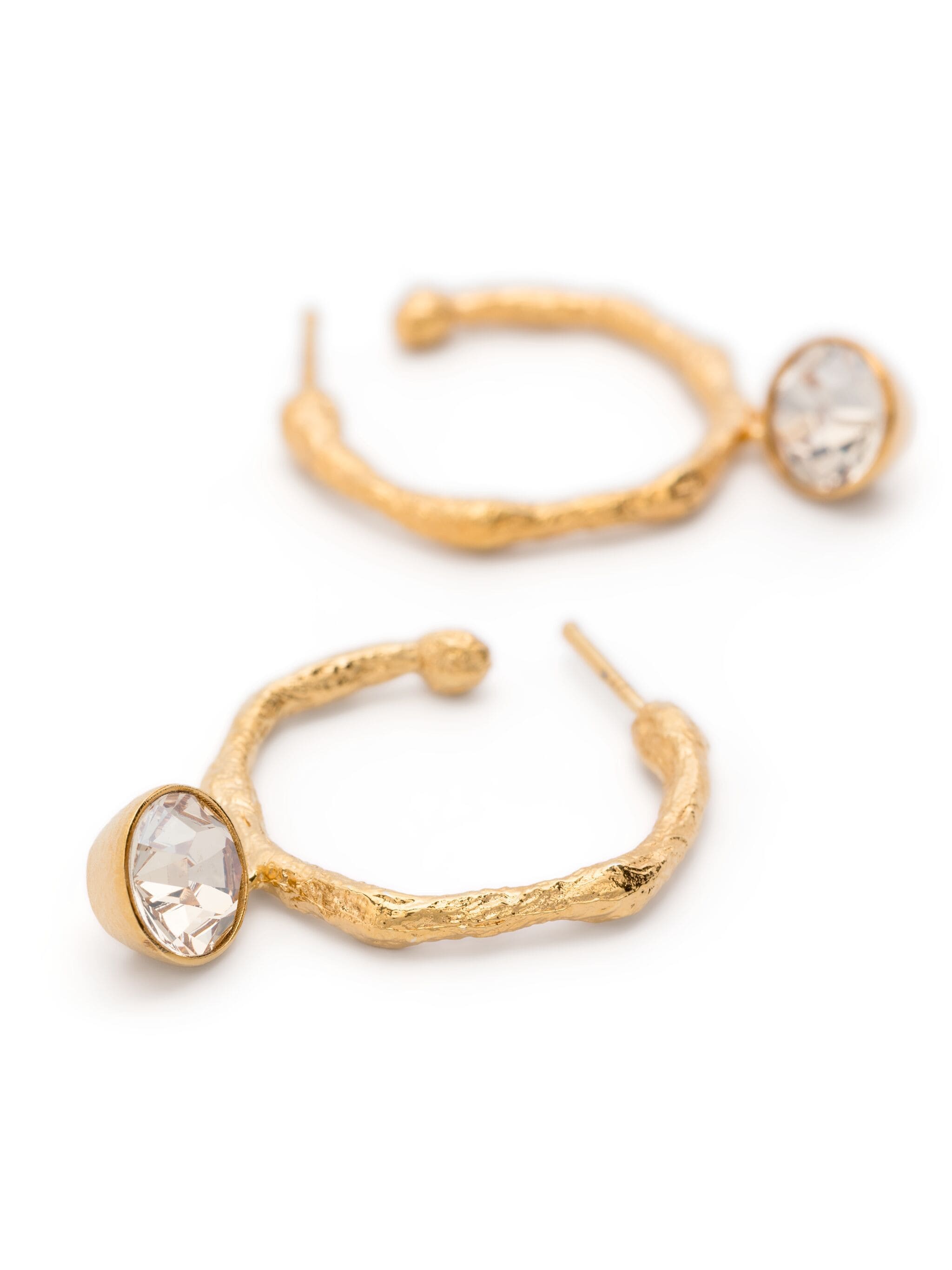 hoop erarrings with strass pendent