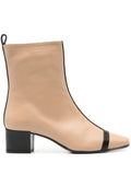BEIGE/BLACK CALF BOOTS