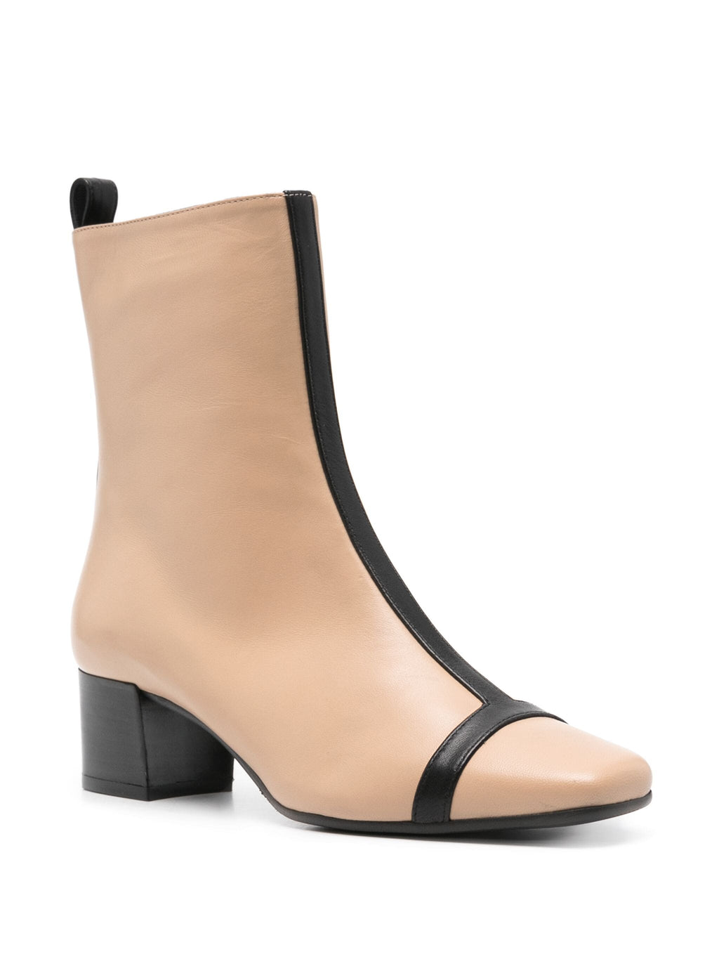 BEIGE/BLACK CALF BOOTS