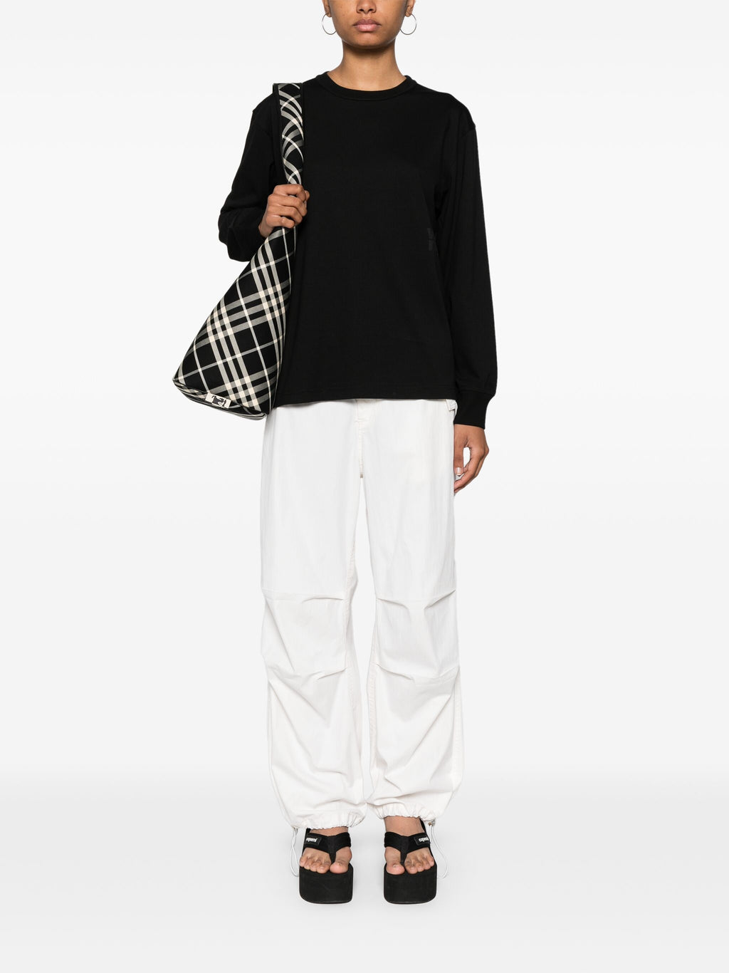 ESSENTIAL JSY LS TEE W/ PUFF LOGO & BOUND NECK