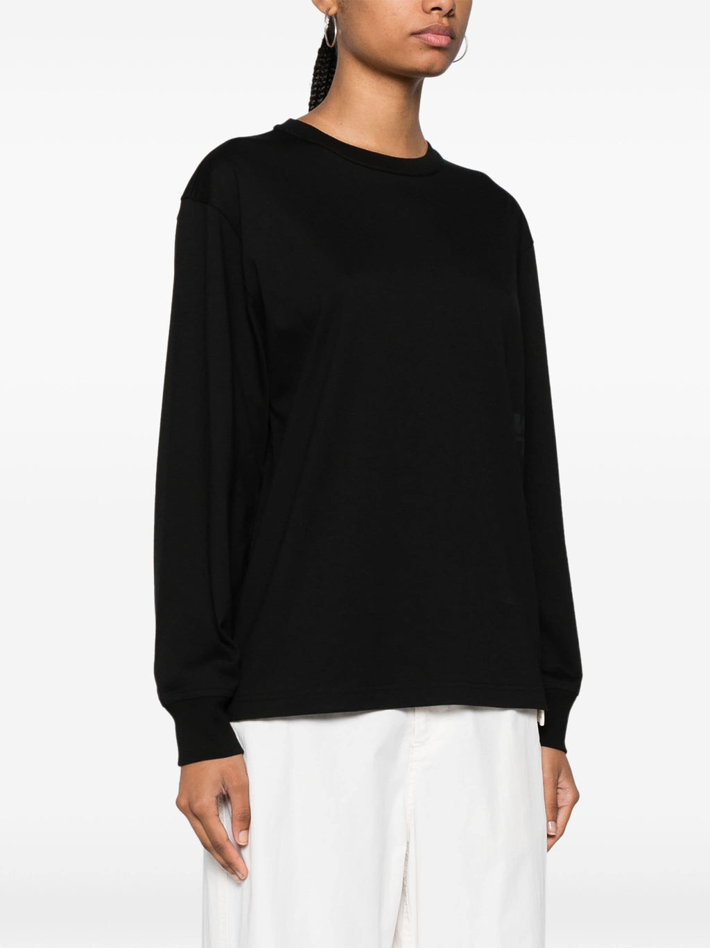 ESSENTIAL JSY LS TEE W/ PUFF LOGO & BOUND NECK