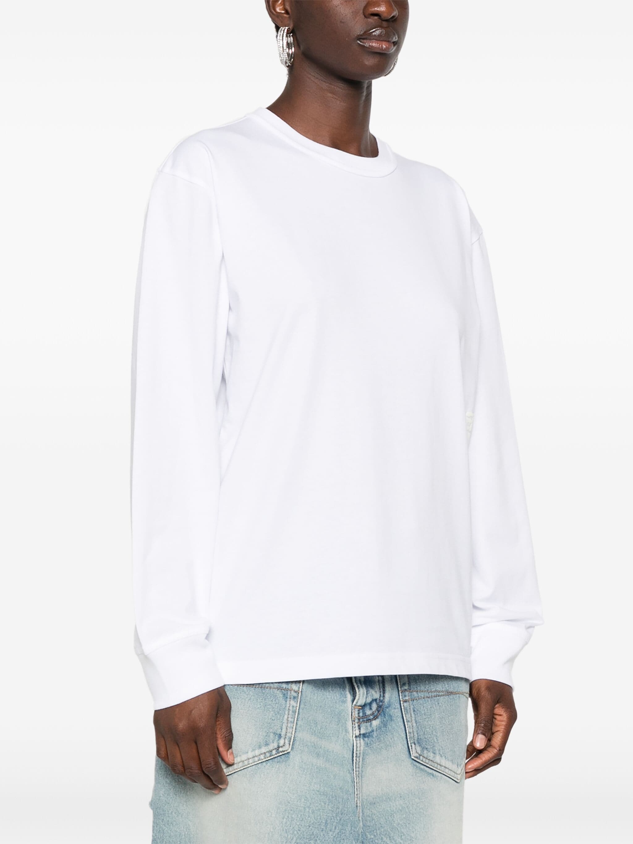 ESSENTIAL JSY LS TEE W/ PUFF LOGO & BOUND NECK