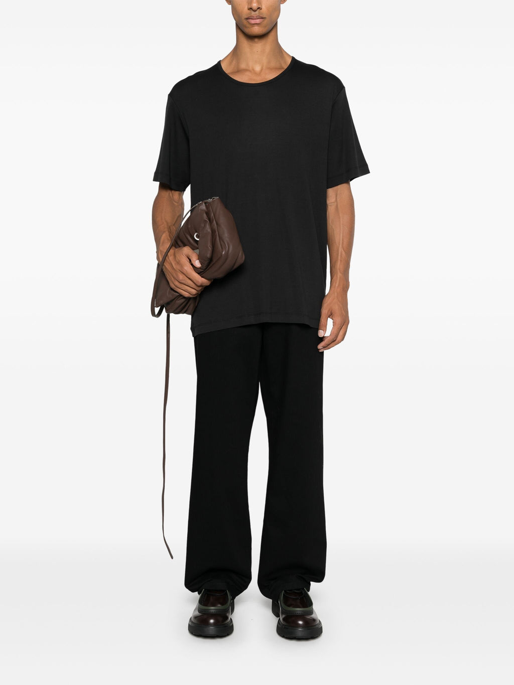 RIB U NECK T-SHIRT