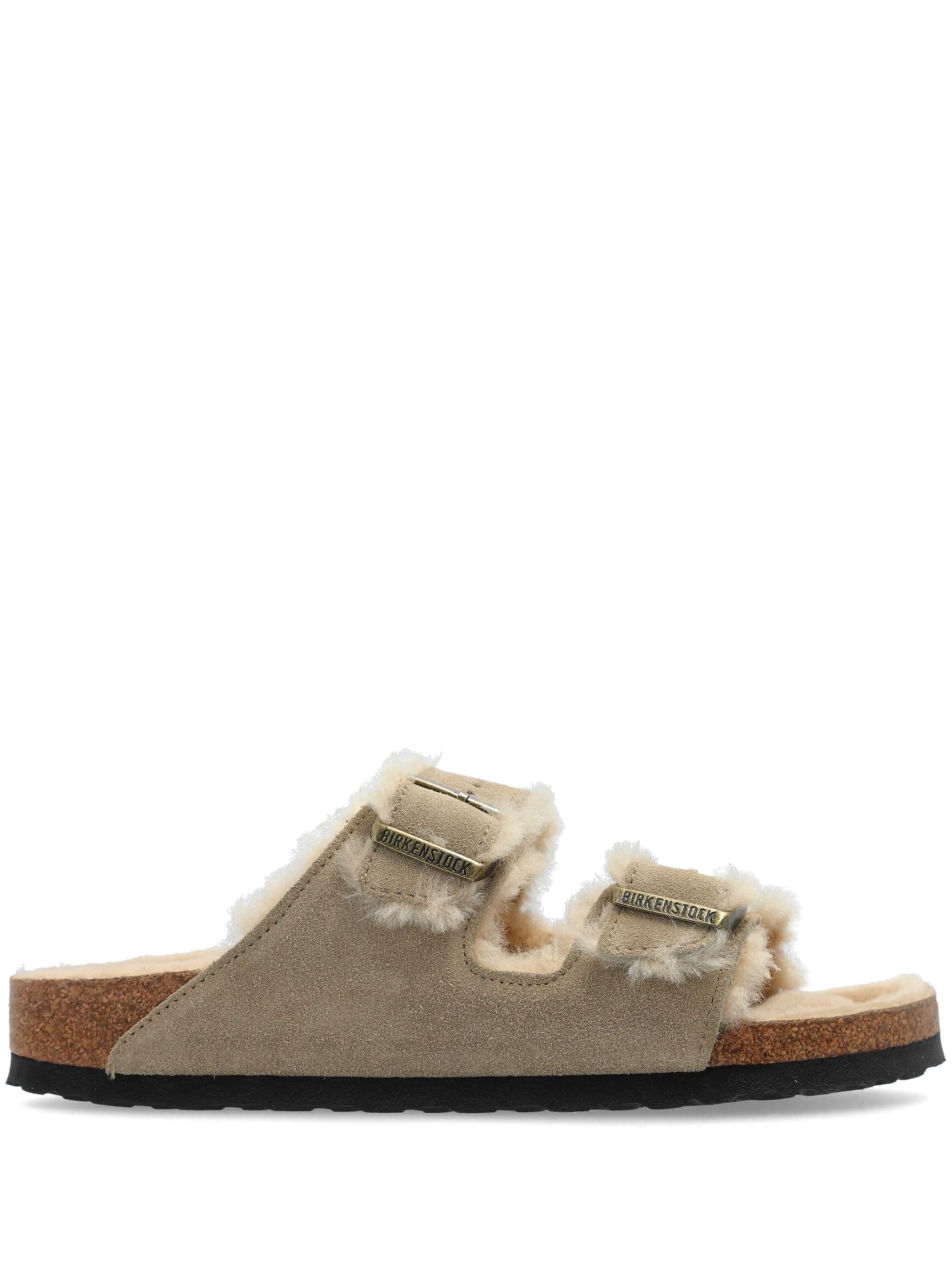 Arizona Shearling taupe, Suede Leather