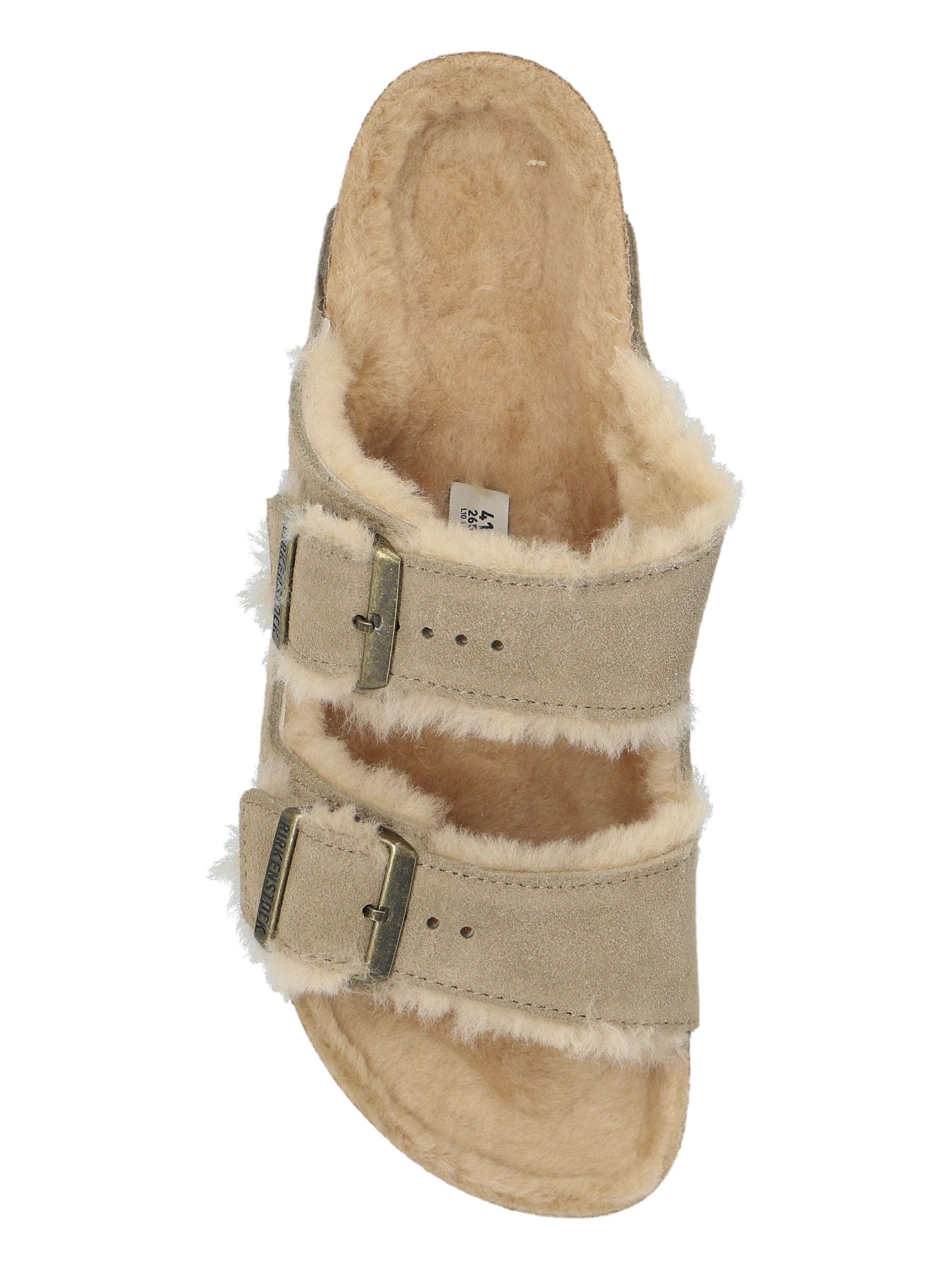 Arizona Shearling taupe, Suede Leather