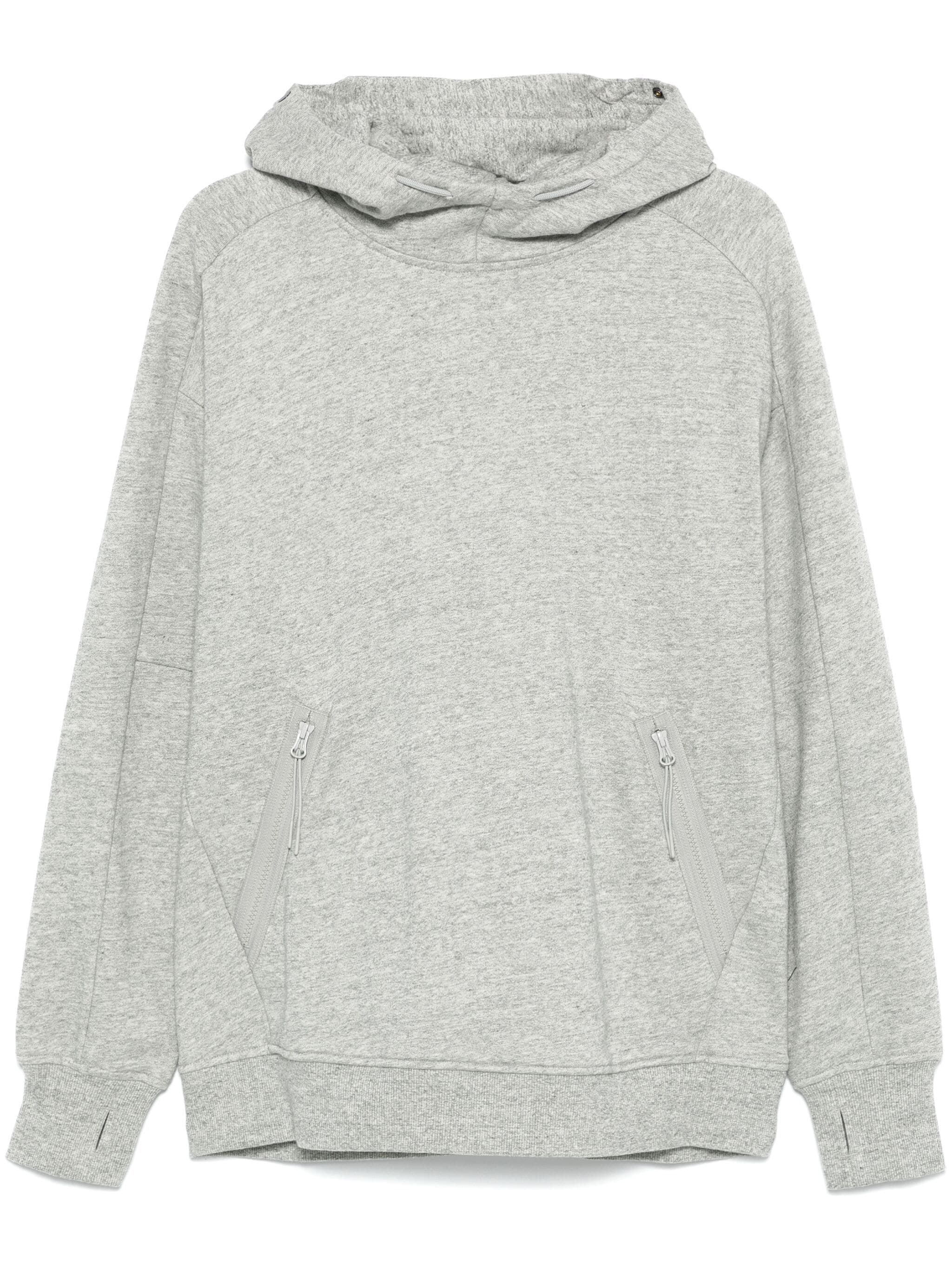 DIAGONAL RAISED FLEECE GOGGLE HOODED SWEATSHIRT