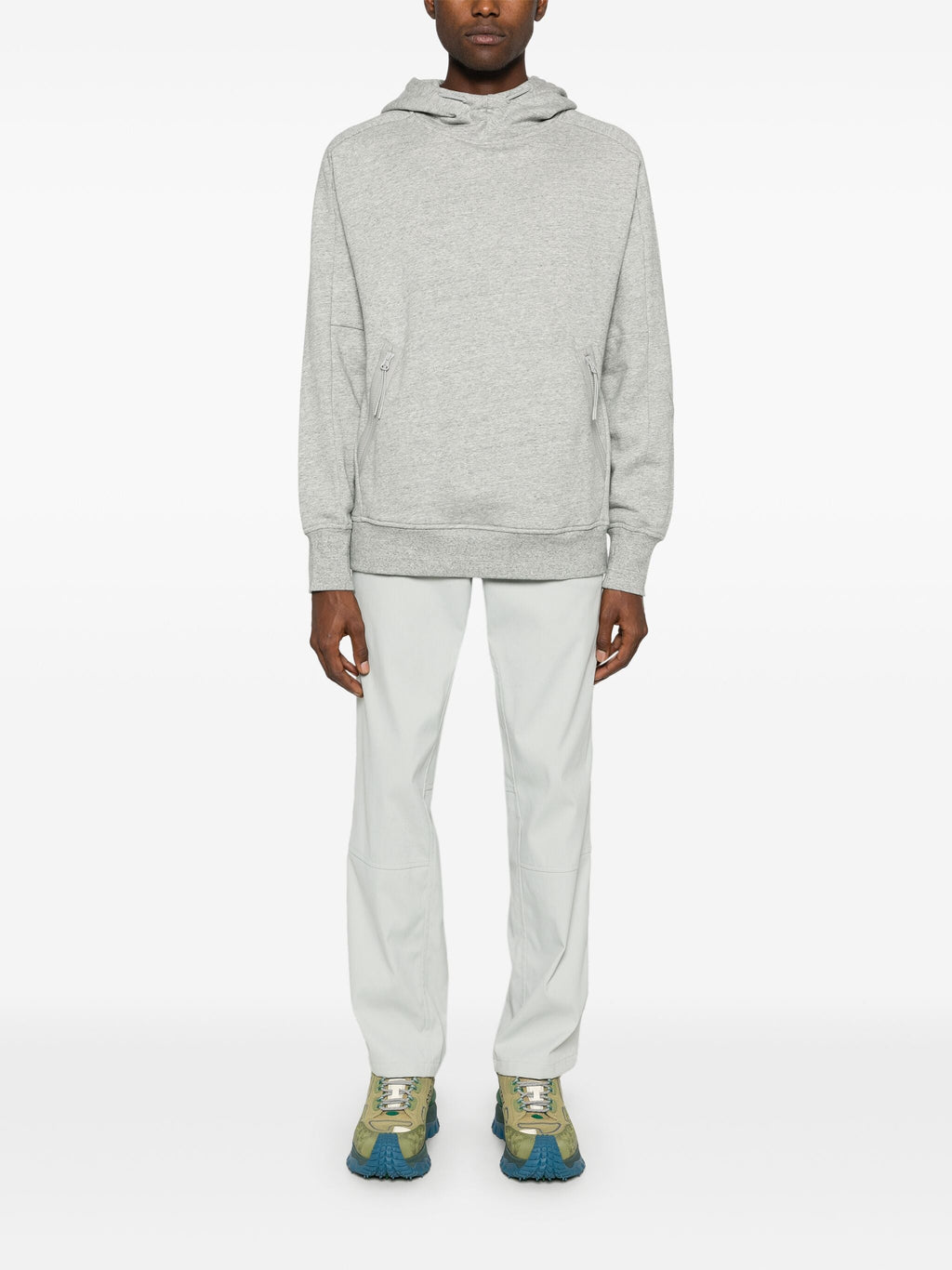 DIAGONAL RAISED FLEECE GOGGLE HOODED SWEATSHIRT