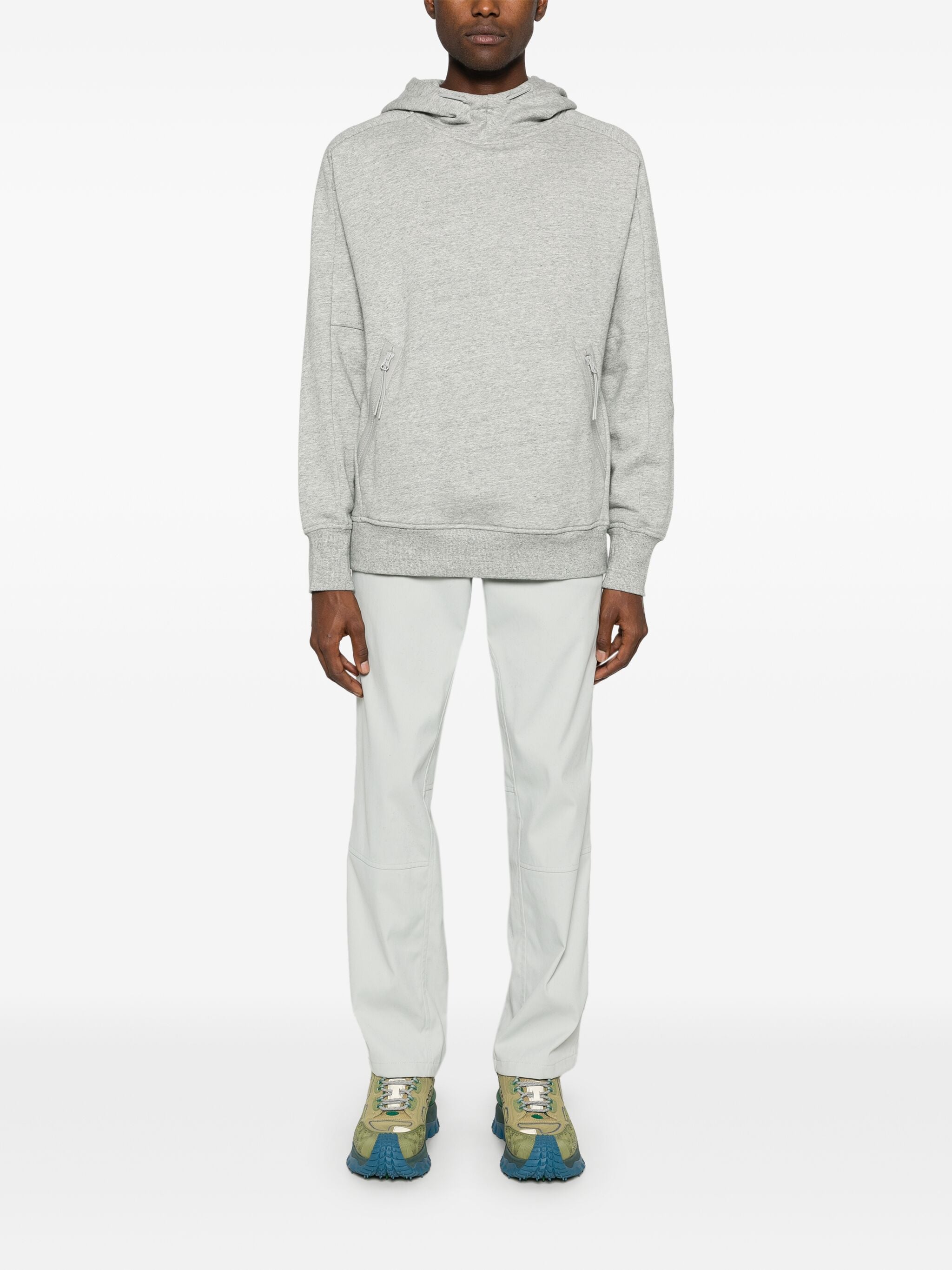 DIAGONAL RAISED FLEECE GOGGLE HOODED SWEATSHIRT