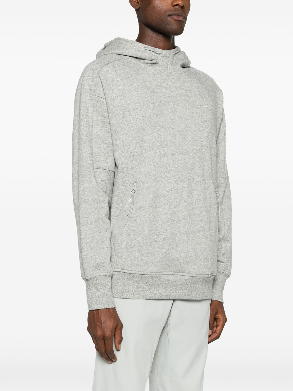 DIAGONAL RAISED FLEECE GOGGLE HOODED SWEATSHIRT