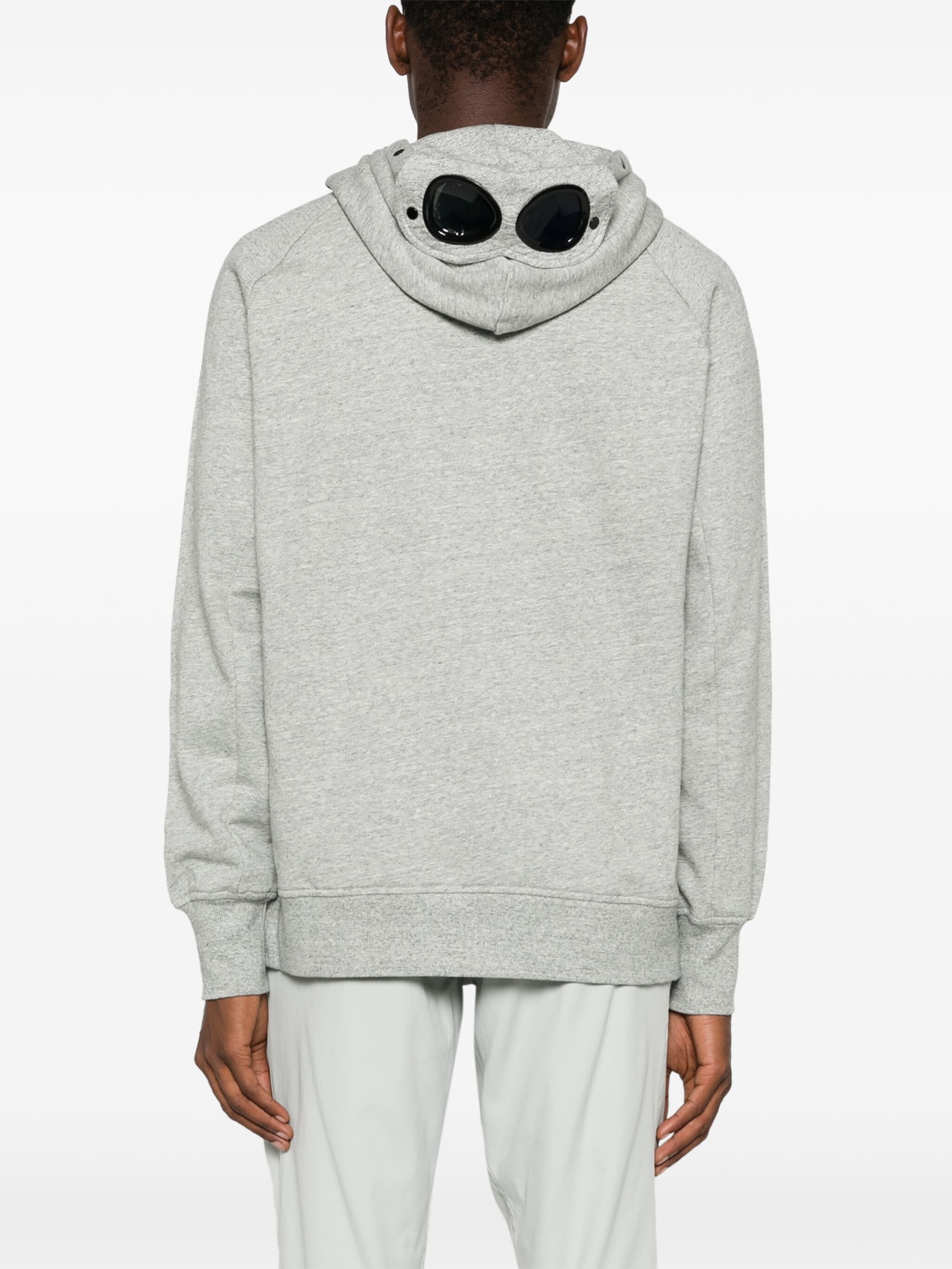 DIAGONAL RAISED FLEECE GOGGLE HOODED SWEATSHIRT