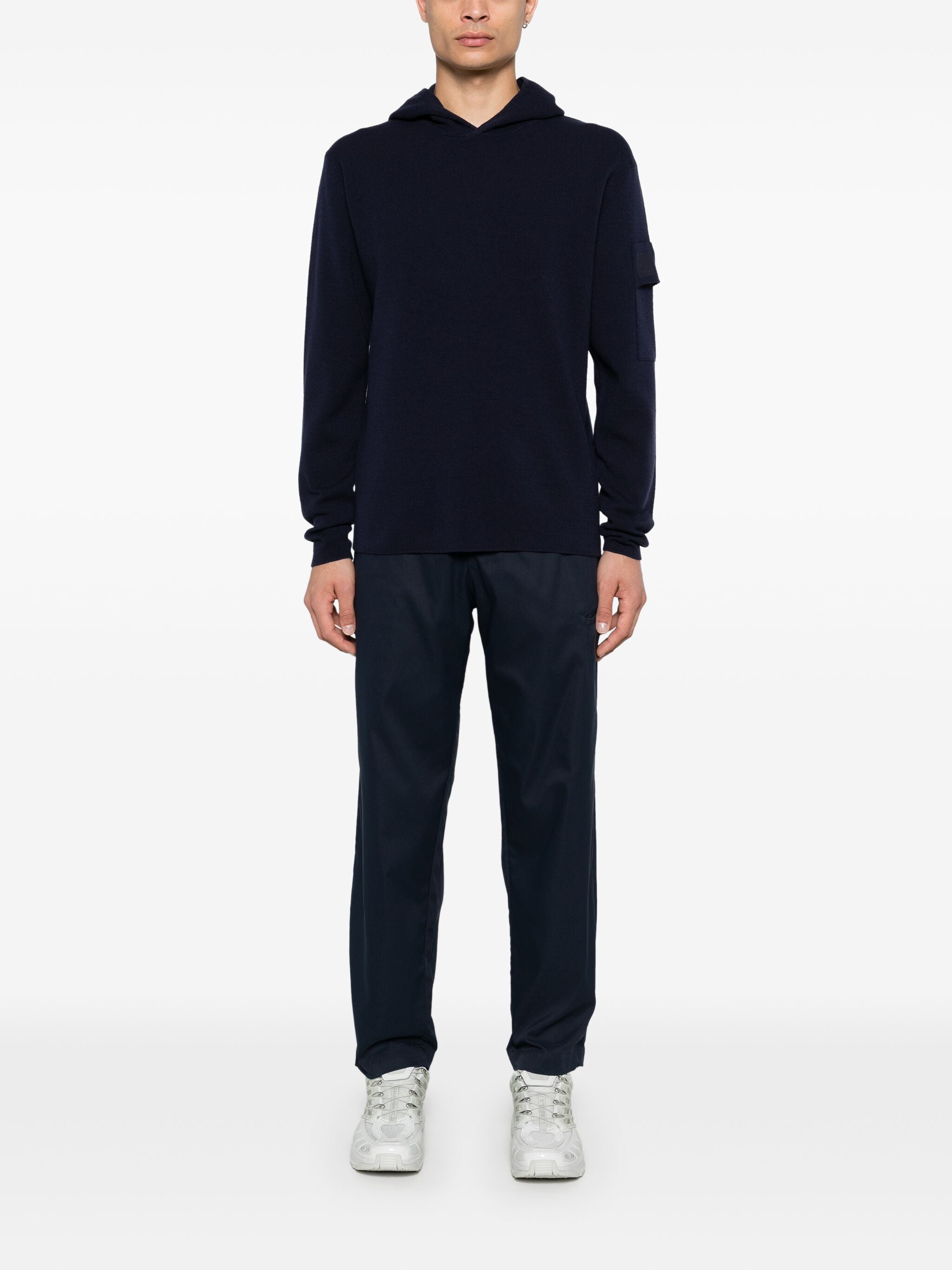 METROPOLIS SERIES EXTRA FINE MERINO WOOL HOODED SWEATSHIRT