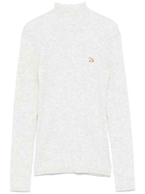 BABY FOX PATCH FINE RIBBED TURTLENECK