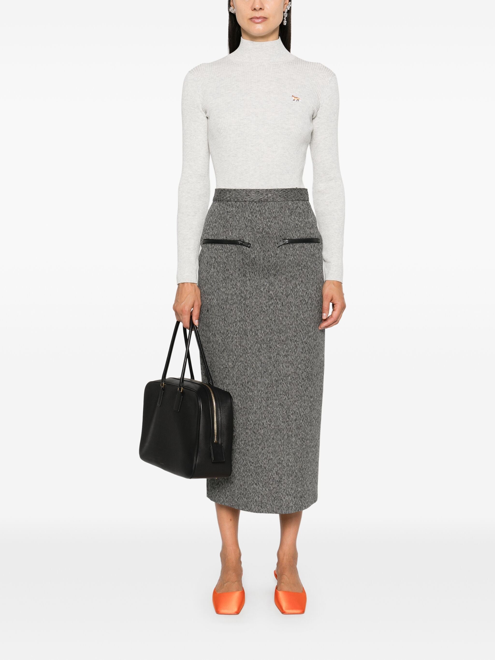 BABY FOX PATCH FINE RIBBED TURTLENECK