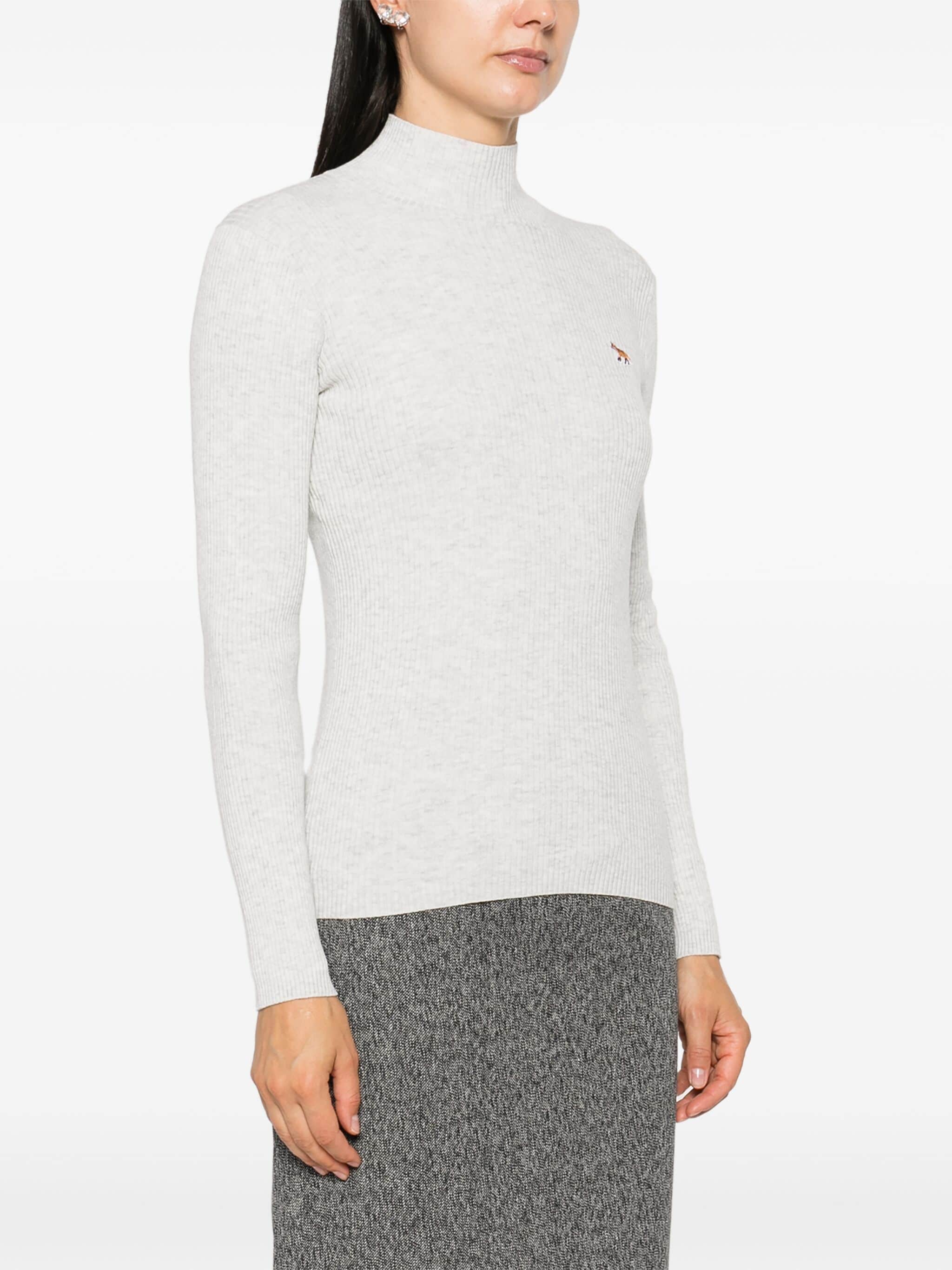 BABY FOX PATCH FINE RIBBED TURTLENECK