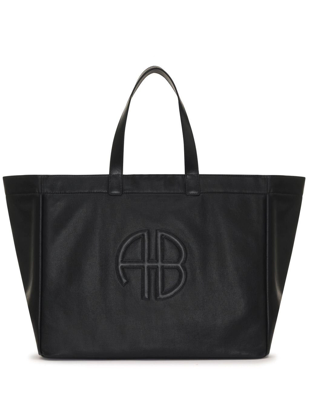 LARGE RIO TOTE  BLACK RECYCLED LEATHER