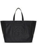 LARGE RIO TOTE  BLACK RECYCLED LEATHER
