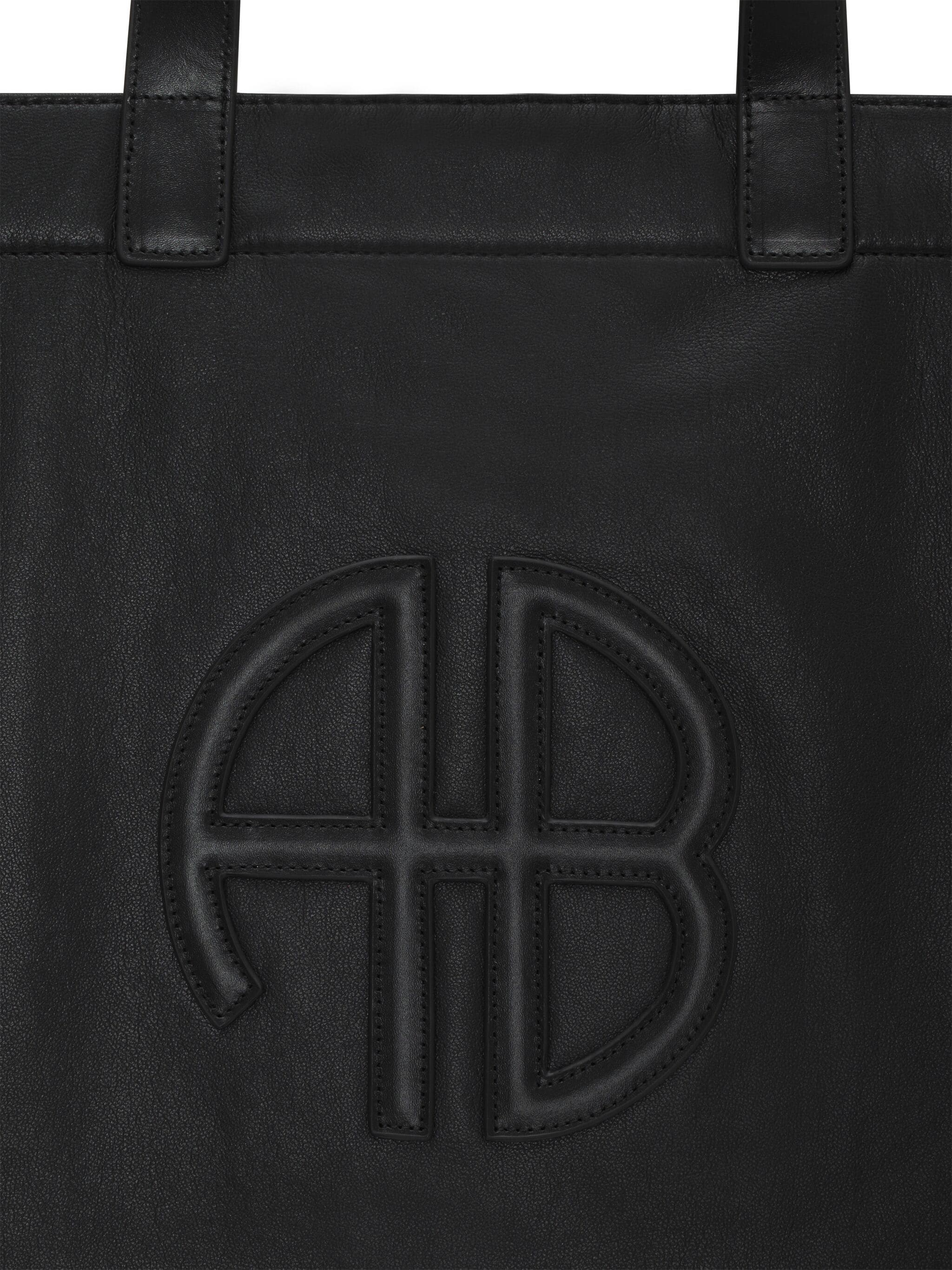 LARGE RIO TOTE  BLACK RECYCLED LEATHER