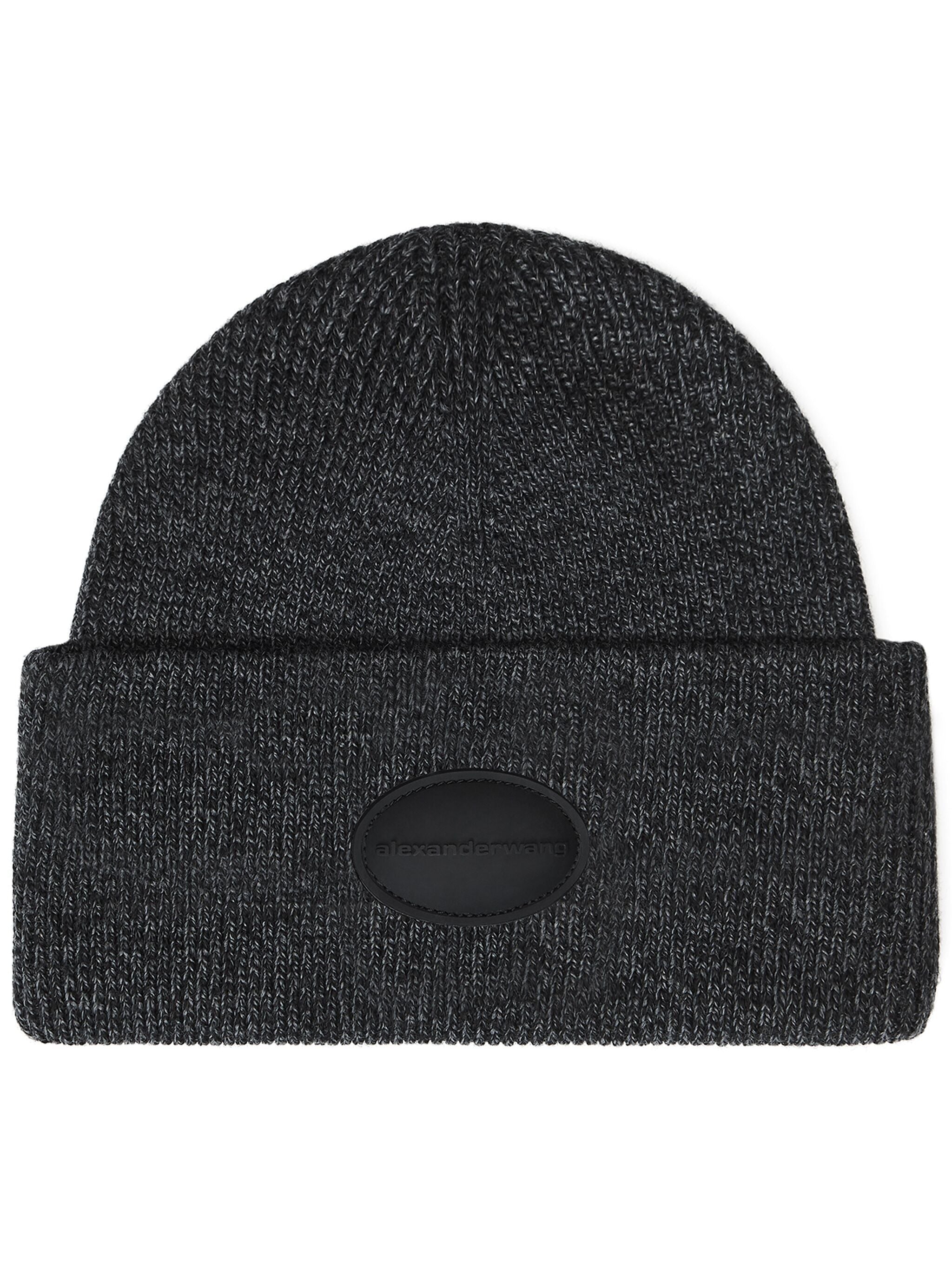 RIBBED BEANIE WITH DOMED LOGO PATCH