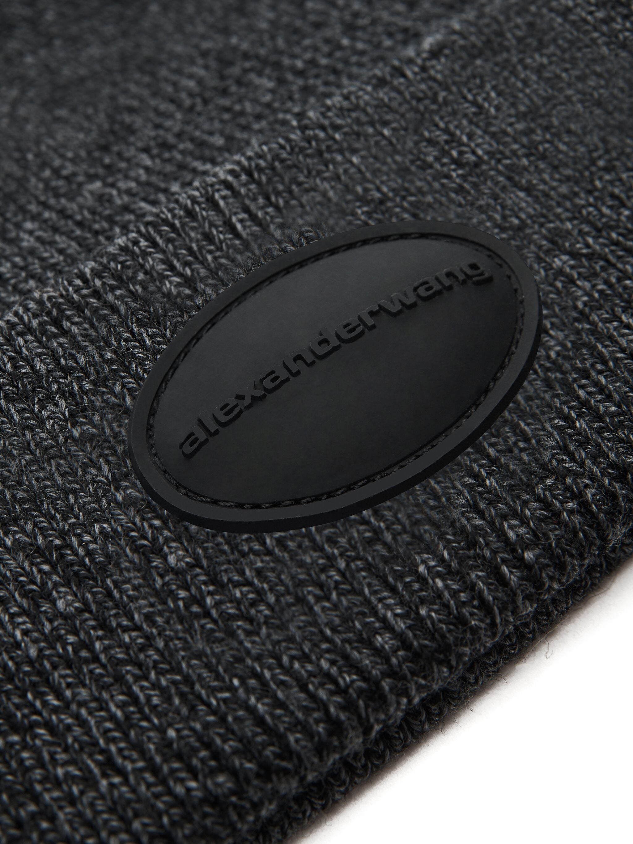 RIBBED BEANIE WITH DOMED LOGO PATCH