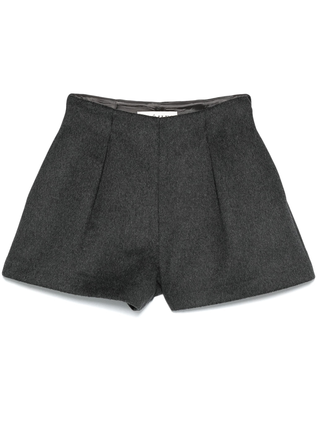 Sculptural wool mini shorts